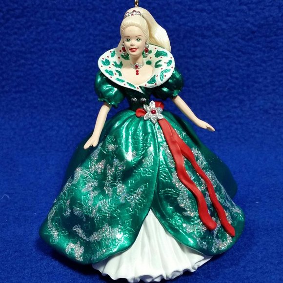 Hallmark Keepsake 1995 Holiday Barbie Ornament Special Edition Green Gown No Box - Picture 2 of 10